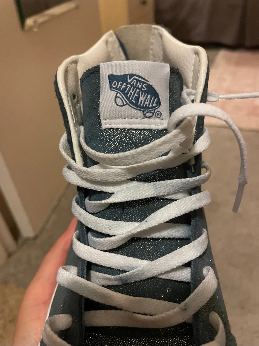 Vans Kids Glitter High-Top Sneakers in Slate Blue Harry Potter Hogwarts Castle